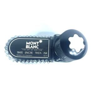 Montblanc Ink Bottle 52ml Black Glass Inkwell Made in W. Germany Vintage